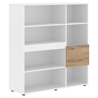 Стеллаж EHC 1245 Дуб Денвер светлый/Белый 1250х430х1355 EDIS