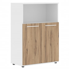 Шкаф средний широкий EMCS 85.3 Дуб Денвер светлый/Белый/Белый 852х430х1199 EDIS