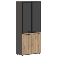 Шкаф высокий широкий EHCS 85.7 Дуб Денвер светлый/Черный/Мокко 852х430х1967 EDIS