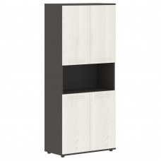 Шкаф высокий широкий EHCS 85.4 Ясень Траун/Белый/Мокко 852х430х1967 EDIS