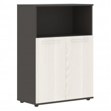 Шкаф средний широкий EMCS 85.3 Ясень Траун/Белый/Мокко 852х430х1199 EDIS