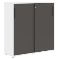 Шкаф средний с дверьми купе EMC 1343 Мокко/Мокко/Белый 1346х430х1355 EDIS