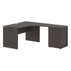 Стол эргономичный с тумбой EDCET 1318(R) Мокко/Белый 1360х1880х750 EDIS