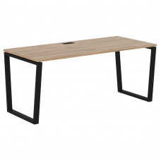 Стол прямой EVST 1780 Дуб Денвер светлый/Черный 1760х800х750 EDIS