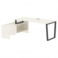 Стол с тумбой EVCT 19814 Ясень Траун/Мокко 1960х1400х750 EDIS