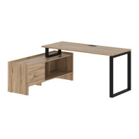 Стол с тумбой EQCT 17614 Дуб Денвер светлый/Черный 1760х1400х750 EDIS