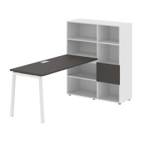 Стол-стеллаж ELRST 1115 Мокко/Белый/Белый 1990х1120х1355 EDIS