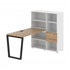 Стол-стеллаж EVRST 1113 Дуб Денвер светлый/Черный/Белый 1790х1120х1355 EDIS
