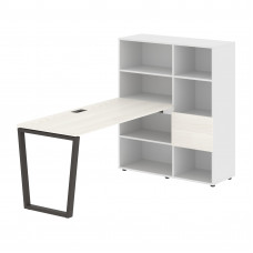 Стол-стеллаж EVRST 1115 Ясень Траун/Мокко/Белый 1990х1120х1355 EDIS