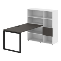 Стол-стеллаж EQRST 1215 Мокко/Черный/Белый 1990х1250х1355 EDIS