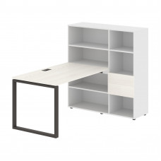 Стол-стеллаж EQRST 1213 Ясень Траун/Мокко/Белый 1790х1250х1355 EDIS