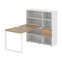Стол-стеллаж EQRST 1213 Дуб Денвер светлый/Белый/Белый 1790х1250х1355 EDIS