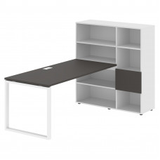 Стол-стеллаж EQRST 1217 Мокко/Белый/Белый 2190х1250х1355 EDIS