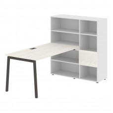 Стол-стеллаж ELRST 1215 Ясень Траун/Мокко/Белый 1990х1250х1355 EDIS