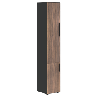 Шкаф высокий узкий VRHCS 40.3 Американский орех/Яшма черный 400х430х2253 VELION VENEER