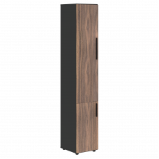 Шкаф высокий узкий VRHCS 40.3 Американский орех/Яшма черный 400х430х2253 VELION VENEER