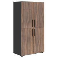 Шкаф средний широкий VRMCS 80.4 Американский орех/Яшма черный 800х430х1517 VELION VENEER