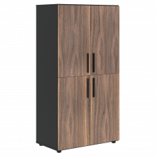 Шкаф средний широкий VRMCS 80.4 Американский орех/Яшма черный 800х430х1517 VELION VENEER