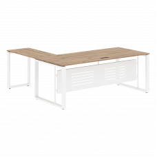 Стол руководителя ECT 2019M Дуб Денвер светлый/Белый 2000х1900х750 ENIO