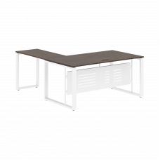 Стол руководителя ECT 1619M Дуб Денвер темный/Белый 1600х1900х750 ENIO