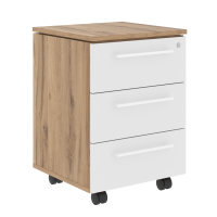 Тумба мобильная MMC-3D.A Белый/Дуб Денвер светлый 465х450х652 MORIS TREND