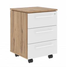 Тумба мобильная MMC-3D.A Белый/Дуб Денвер светлый 465х450х652 MORIS TREND