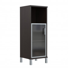 Шкаф-колонка средняя с малой стеклянной дверью в AL-рамке B 421.4(L) Венге Магия 475х450х1286 BORN