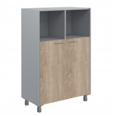 Шкаф с глухими малыми дверьми OMC 87.3 Дуб Сонома светлый/Металлик OFFIX NEW