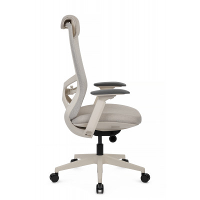 Кресло Gemini EGE-002AW Белый пластик/Светло-бежевый