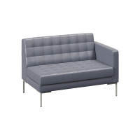 Forest Секция с подлокотником двухместная FR-SP-02 (L) Oregon 17/Металл Серый 1270*800*840