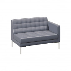 Forest Секция с подлокотником двухместная FR-SP-02 (L) Oregon 17/Металл Серый 1270*800*840