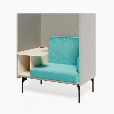 Bridge Диван одноместный BRG-1 Velvet Lux 41/Velvet Lux 45/Акация Лорка/Металл Черный 1115*852*1350