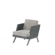 Aldo Кресло с декором из пуговиц ALDB-01L Storm 022/Storm 017/Металл Серый 790*875*890