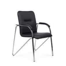 Стул Самба с мягкими подлокотниками SMB-01H Хром гальв. Черный