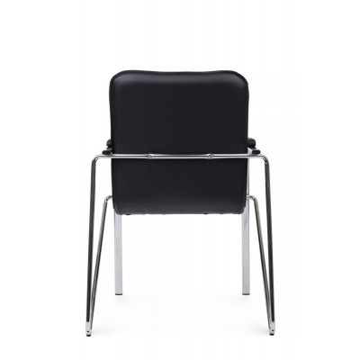 Стул Самба с мягкими подлокотниками SMB-01H Хром гальв. Черный