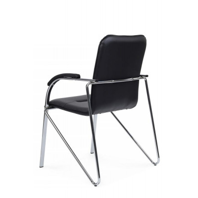 Стул Самба с мягкими подлокотниками SMB-01H Хром гальв. Черный