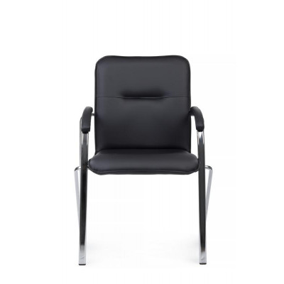 Стул Самба с мягкими подлокотниками SMB-01H Хром гальв. Черный