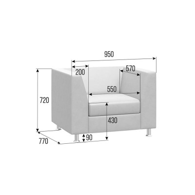 Prime Диван с подлокотниками одноместный PR.DP-1 Oregon 16 950*770*720