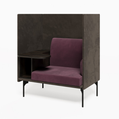 Bridge Диван одноместный BRG-1 Velutto 63/Velutto 23/Дуб Мали/Металл Черный 1115*852*1350