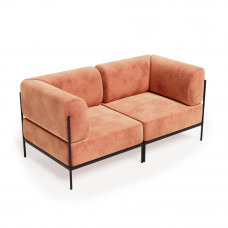 Rio Диван двухместный РСЕ-05 Velvet Lux 14/Металл Черный 1620*810*770