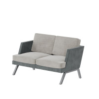 Aldo Диван двухместный ALD-02L Storm 022/Storm 017/Металл Серый 1430*875*890