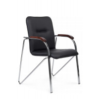 Стул Самба с деревянными подлокотниками SMB-02H Хром гальв. Черный