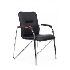 Стул Самба с деревянными подлокотниками SMB-02H Хром гальв. Черный