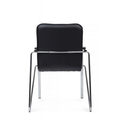 Стул Самба с деревянными подлокотниками SMB-02H Хром гальв. Черный