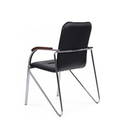 Стул Самба с деревянными подлокотниками SMB-02H Хром гальв. Черный