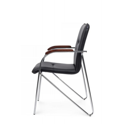Стул Самба с деревянными подлокотниками SMB-02H Хром гальв. Черный