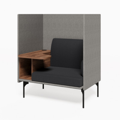 Bridge Диван одноместный BRG-1 Сан 13/Сан 08/Дуб Табак/Металл Черный 1115*852*1350