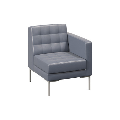 Forest Секция с подлокотником одноместная FR-SP-01 (L) Oregon 17/Металл Серый 690*800*840