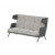 Aldo Диван трёхместный высокий ALD-03 Storm 022/Storm 017/Металл Серый 2010*960*1180