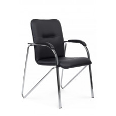 Стул Самба с пластиковыми подлокотниками SMB-03H Хром гальв. Черный